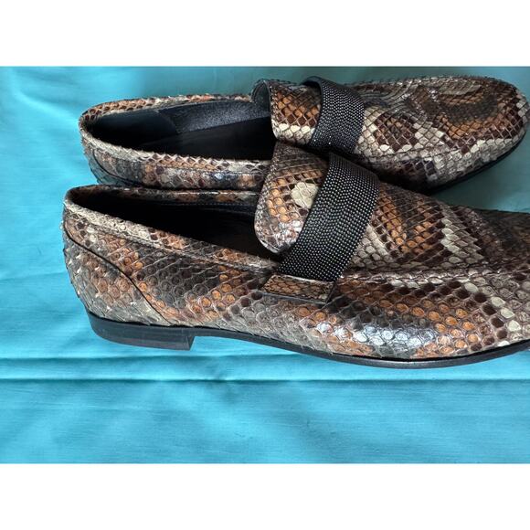 Brunello Cucinelli Python Loafers with Monili Strap, Women's size 38 - Picture 9 of 11